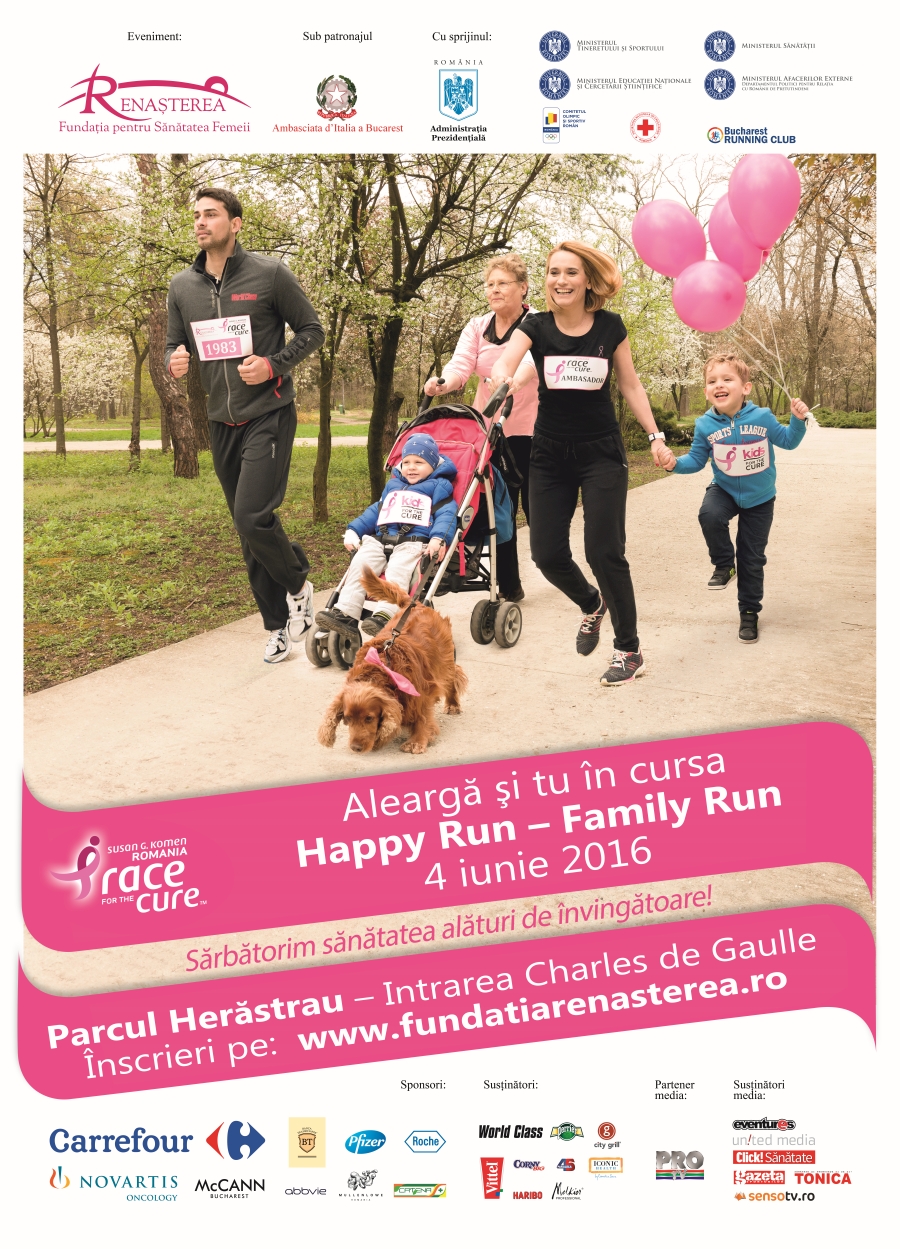 Carrefour se alătură crosului „Happy Run – Race for the Cure Romania”