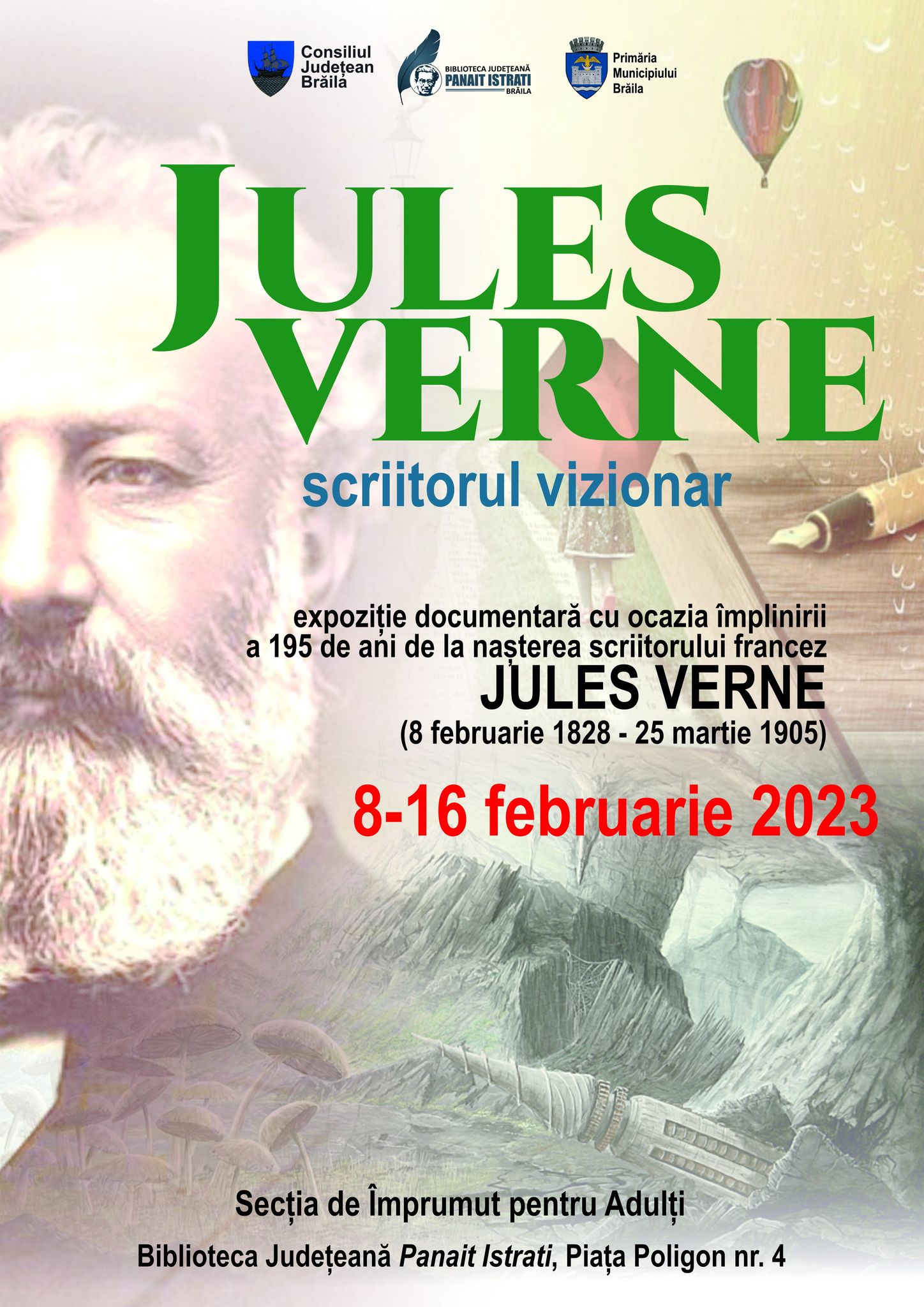 Jules Verne – scriitorul vizionar, expoziție documentară