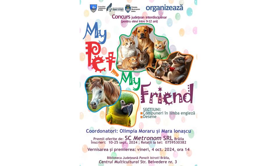 My Pet, My Friend – concurs județean pentru copii